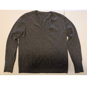 Everlane Cashmere V-neck Sweater Large Charcoal Grey